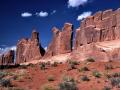 WEATHERED ROCK FORMATIONS STAND AS SENTINELS OVER TIME - LOOK CAREFULLY AT WHO IS LOOKING UP AT THE SKY!( ARCHES NATIONAL PARK-UTAH)