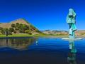 ARTESA VINEYARDS NAPA CALIFORNIA-THIS SCULPTURE REMINDS ME OF EASTER ISLANDS "THE MOI"