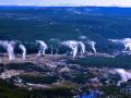 YELLOWSTONE PARK AERIAL LOOKING EAST - LOWER GEYSER BASIN