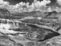 I STARTED OUT AS MOST PHOTOGRAPHERS, APPRECIATING THE CONTRAST IN ANSEL ADAMS PHOTOS - 'HIDDEN LAKES' GLACIER MONTANA - AERIAL