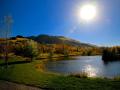 FALL COLORS, SETTING SUN REFLECTING OFF THE WATERS IN "PARADISE VALLEY"- IT IS EASY TO SEE HOW THIS AREA GOT IT'S NAME!