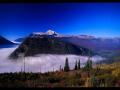 GLACIER PARK EARLY MORNING LOOKING DOWN FROM GOING TO THE SUN HIGHWAY