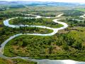 EVERYBODY DOWN RIVER IS GOING TO CLAMORING FOR MISSOURI RIVER WATER - THREE FORKS, MONTANA THE HEADWATERS OF THE MISSOURI RIVER -AERIAL