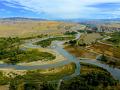 MOUTH OF THE MISSOURI RIVER WHERE THE CANYON FORMS- THREE FORKS, MONTANA - MADISON,JEFFERSON AND GALLATIN RIVERS ALL CONVERGE