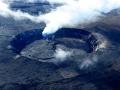 CLOSE UP OF THE PU'U 'O'O CRATER CAUSING ALL THE ACTIVITY ON THE BIG ISLAND OF HAWAII-THIS WAS TAKEN WITH ZOOM LENS DUE TO ALTITUDE AND DISTANCE RESTRICTIONS
