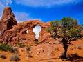 ARCHES NATIONAL PARK-THIS REMINDS ME OF A KEYHOLE AND THE WHOLE ROCK FORMATION LOOKS LIKE A DINOSAUR SKULL-LOOKING LEFT