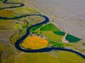 PARADISE VALLEY - LIVINGSTON MONTANA,WHAT A DIFFERENCE BETWEEN IRRIGATION AND NONE - PRETTY SOON THE U.S .WILL LOOK LIKE THIS ON A MUCH LARGER SCALE