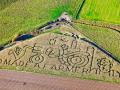 AERIAL - CORN MAZE IN AMSTERDAM, MONTANA - EVERYTHING GOD CREATED WAS GOOD -EVERYTHING MANIPULATED BY MAN IN THE FOOD REALM IS NOT GOOD" AND IS GENETICALLY ALTERING  HUMANITY FOR EVIL PURPOSES