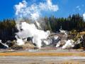 'NORRIS GEYSER BASIN', WITH ALL GEYSERS AND FUMAROLES GOING OFF AT ONCE-VERY RARE TO SEE THIS '-I FEEL THE EARTH MOVE UNDER MY FEET' AS THE SONG LYRICS SAY - WOW-VERY, VERY HOT!