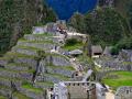 MACHU PICCHU - NOTICE THE CONTRAST OF THE LARGER PRE-INCAN, GIANT CIVILIZATION STONES AGAINST INCAN ARCHITECTURE - VERY CLEAR  DIFFERENCE AND TIME PERIOD