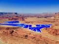 POTASH  MINE  MOAB UTAH-THE BLUE COLOR IS A DYE, BUT WOW  IS THIS CONTRAST AMAZING-AERIAL