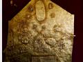 INCAN SOLID GOLD, SKY MAP PANEL - LOCATION - CUSCO, PERU - NOTE THE 2 FIGURES LEFT CENTER, ONE LOOKS LIKE IT HAS ON AN ASTRONAUTS SUIT!