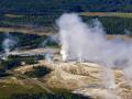 ''YELLOWSTONE LOWER GEYSER BASIN", SOME OF THE GEYSER POOLS ARE UNABLE TO BE SEEN FROM THE BOARD WALKS, BUT ONLY FROM THE AIR! COPYRIGHT STEVE QUAYLE