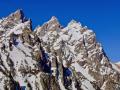 "THE NORTH FACE OF GRAND TETON PEAK", THE HIGHEST PEAK IN THE TETON RANGE AT 13,775 FEET, ONE OF AMERICA'S MOUNTAINEERING'S FAVORITE - COPYRIGHT STEVE QUAYLE