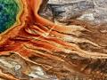 "ABSTRACT BACTERIAL MAT ON THE RIM OF GRAND PRISMATIC GEYSER BASIN", IN YELLOWSTONE PARK - LIKE ANOTHER PLANET - COPYRIGHT, STEVE QUAYLE