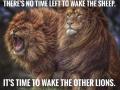 THERE'S NO TIME LEFT TO WAKE THE SHEEP - IT'S TIME TO WAKE THE OTHER LIONS!